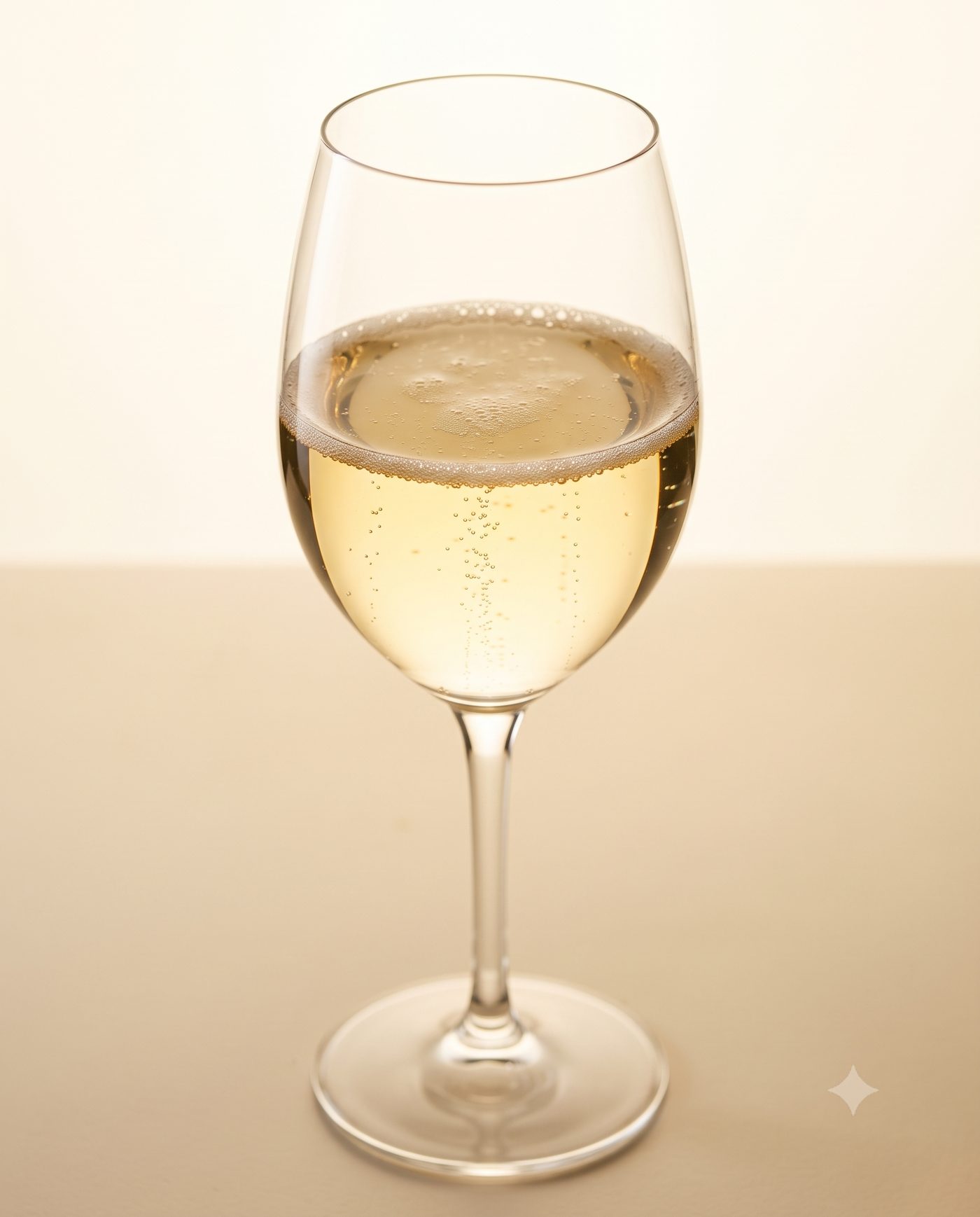 Sparkling Chardonnay Pinot Noir in the glass